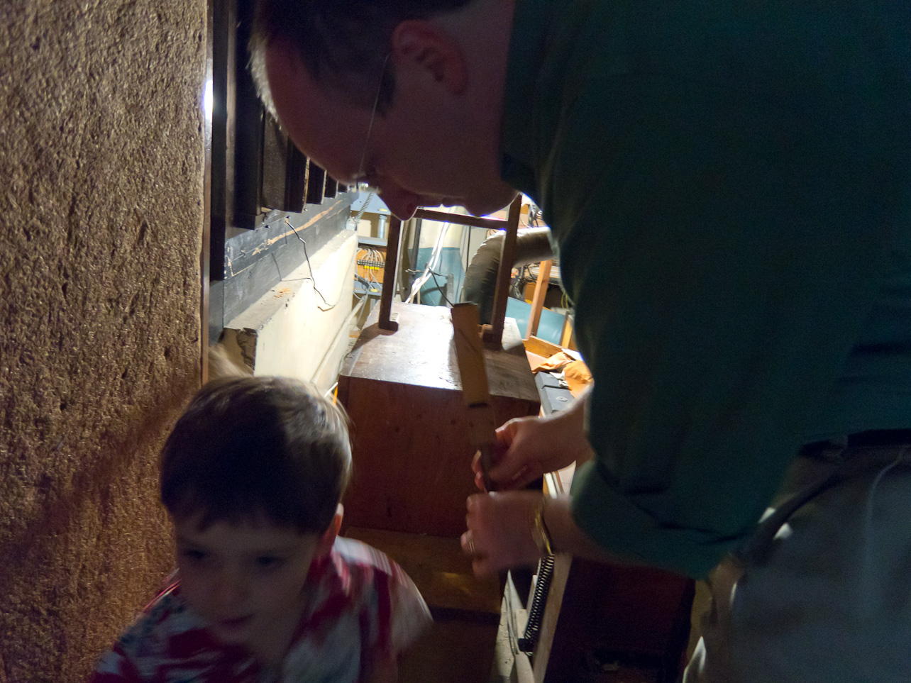 October 03, 2011 - Exploring the organ's pipe-chanbers.
