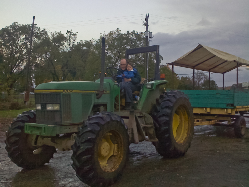 October 26, 2010 - Driving the tractor back from the pumpkin patch