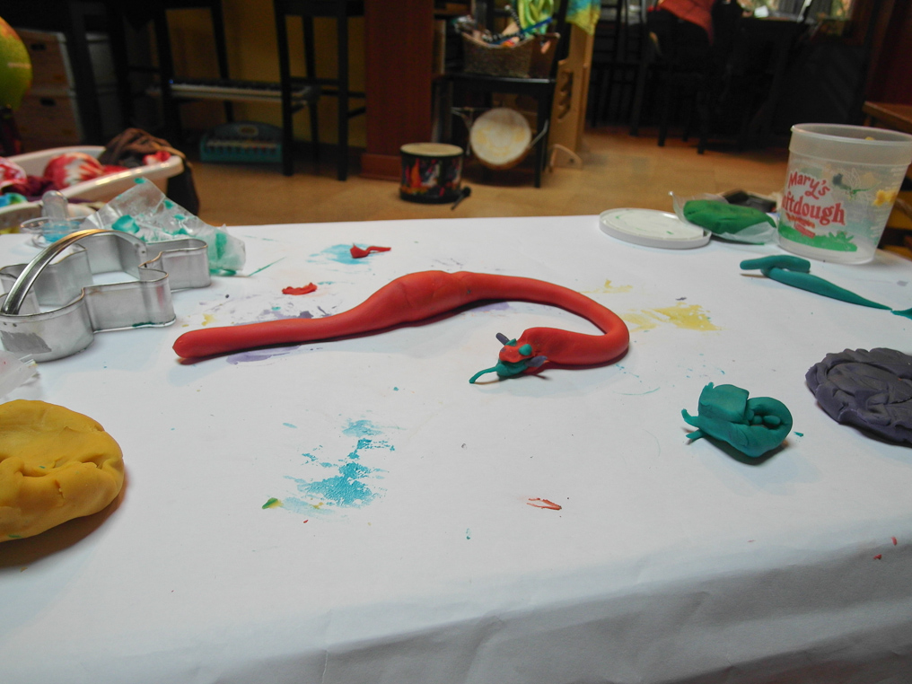 November 06, 2010 - Playdoh snake and mouse.