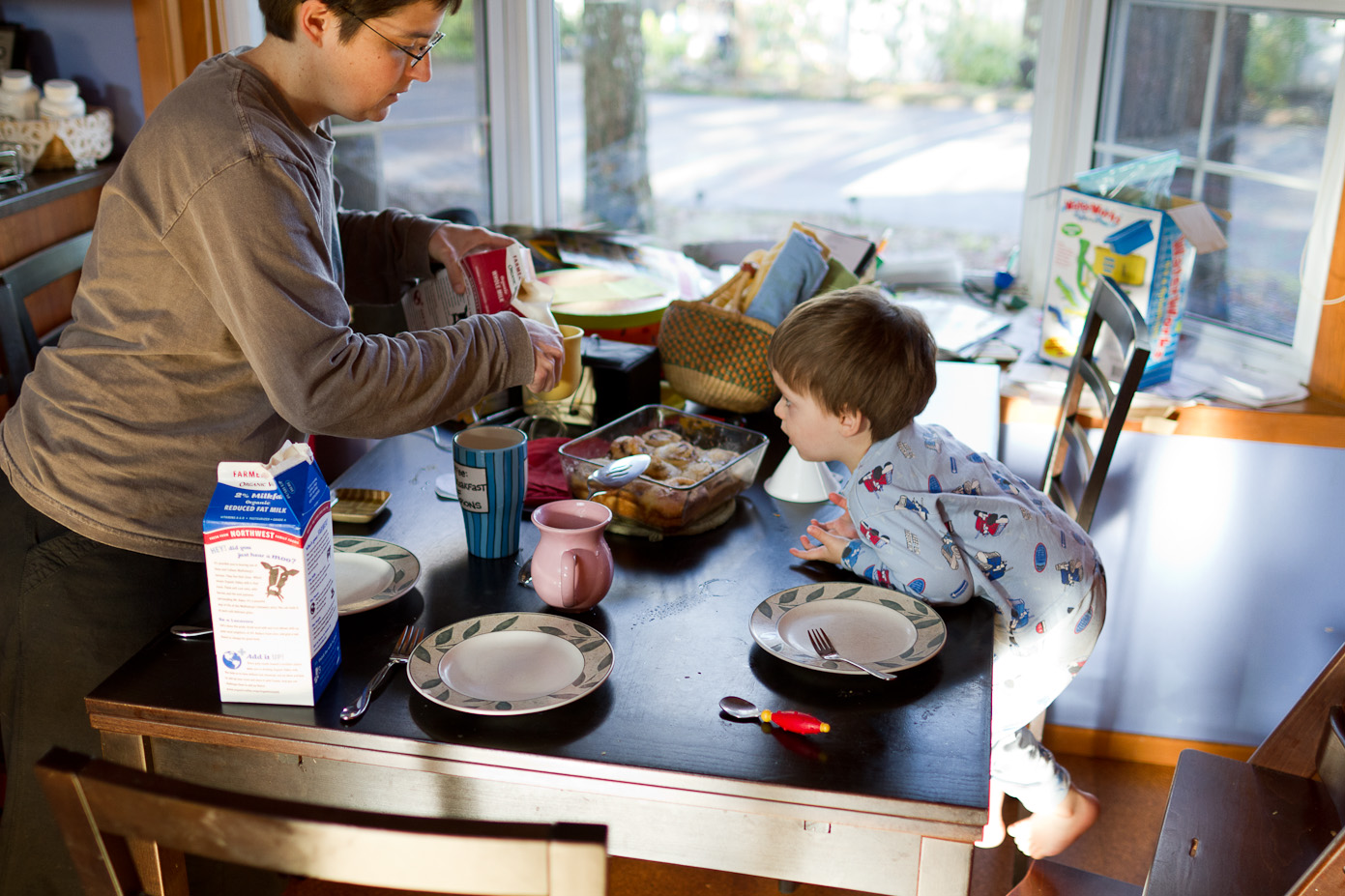 December 31, 2010 - Cinnamon Rolls for breakfast - eager
