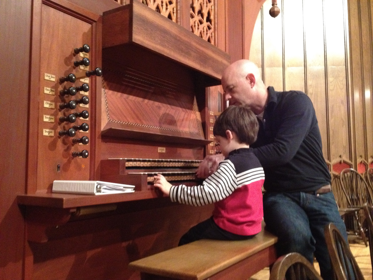  April 25, 2012 - Peter receiving organ lessons