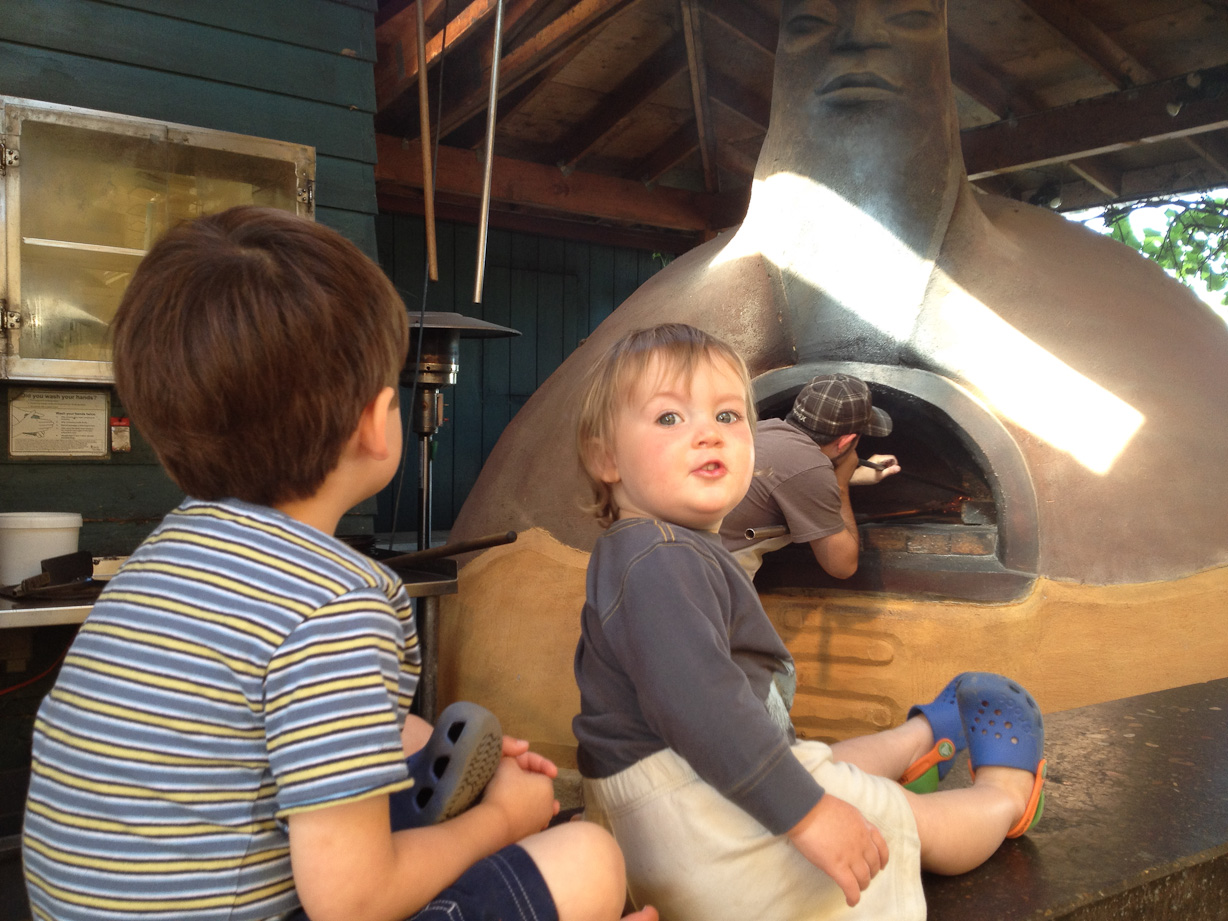  May 29, 2012 - Observing Maya, the wood-fired oven at Fireworks.