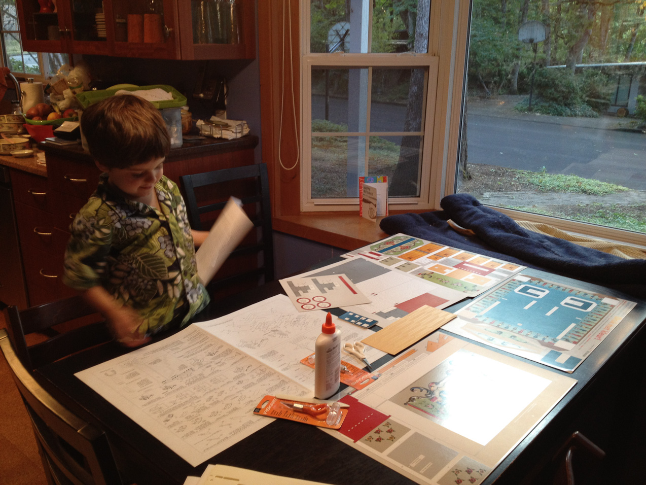  July 26, 2012 - Making a paper-organ kit. For real: like with bellows, pipes, and it plays music by itself.