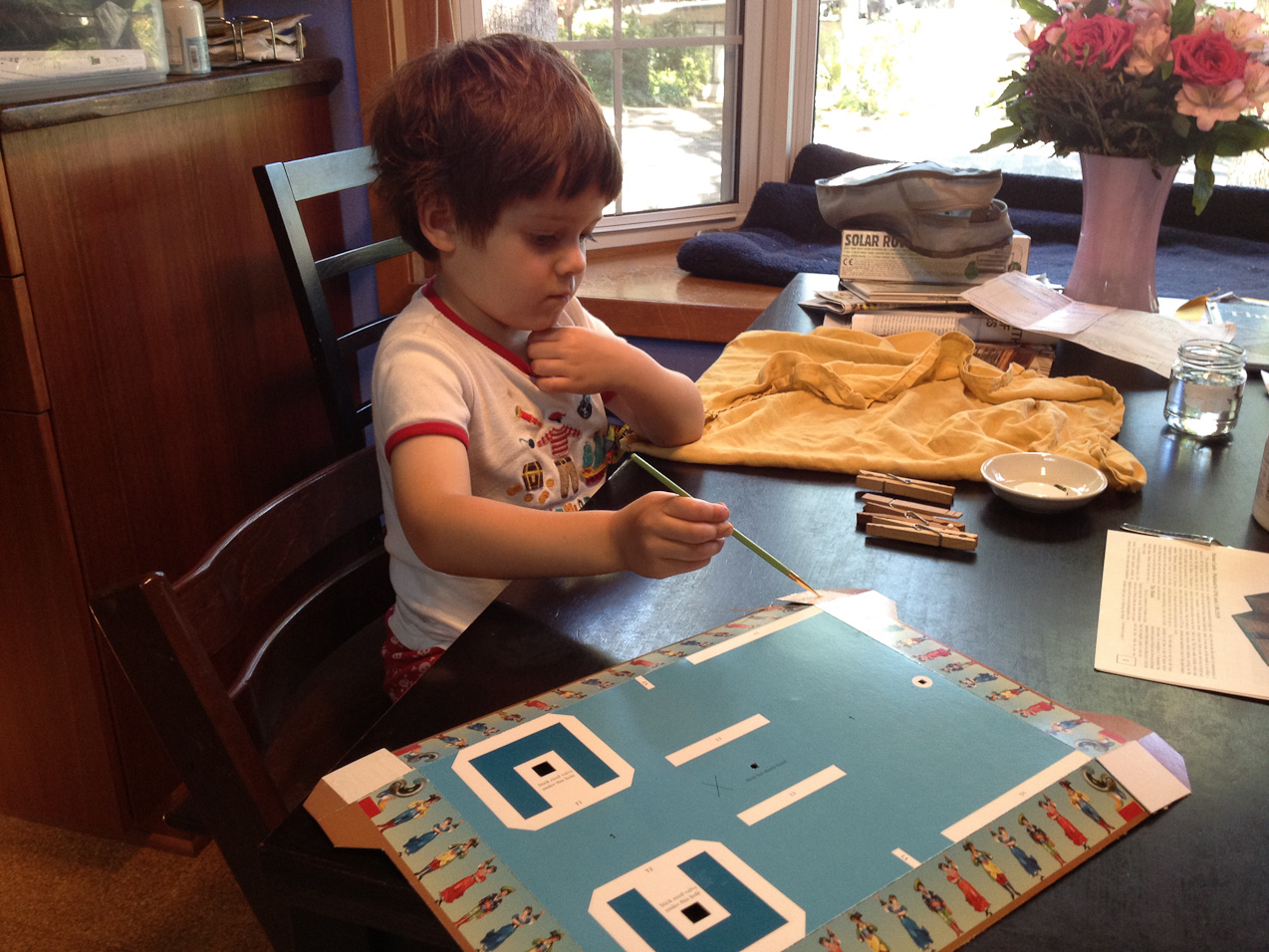  August 04, 2012 - Making a paper-organ kit. For real: like with bellows, pipes, and it plays music by itself.