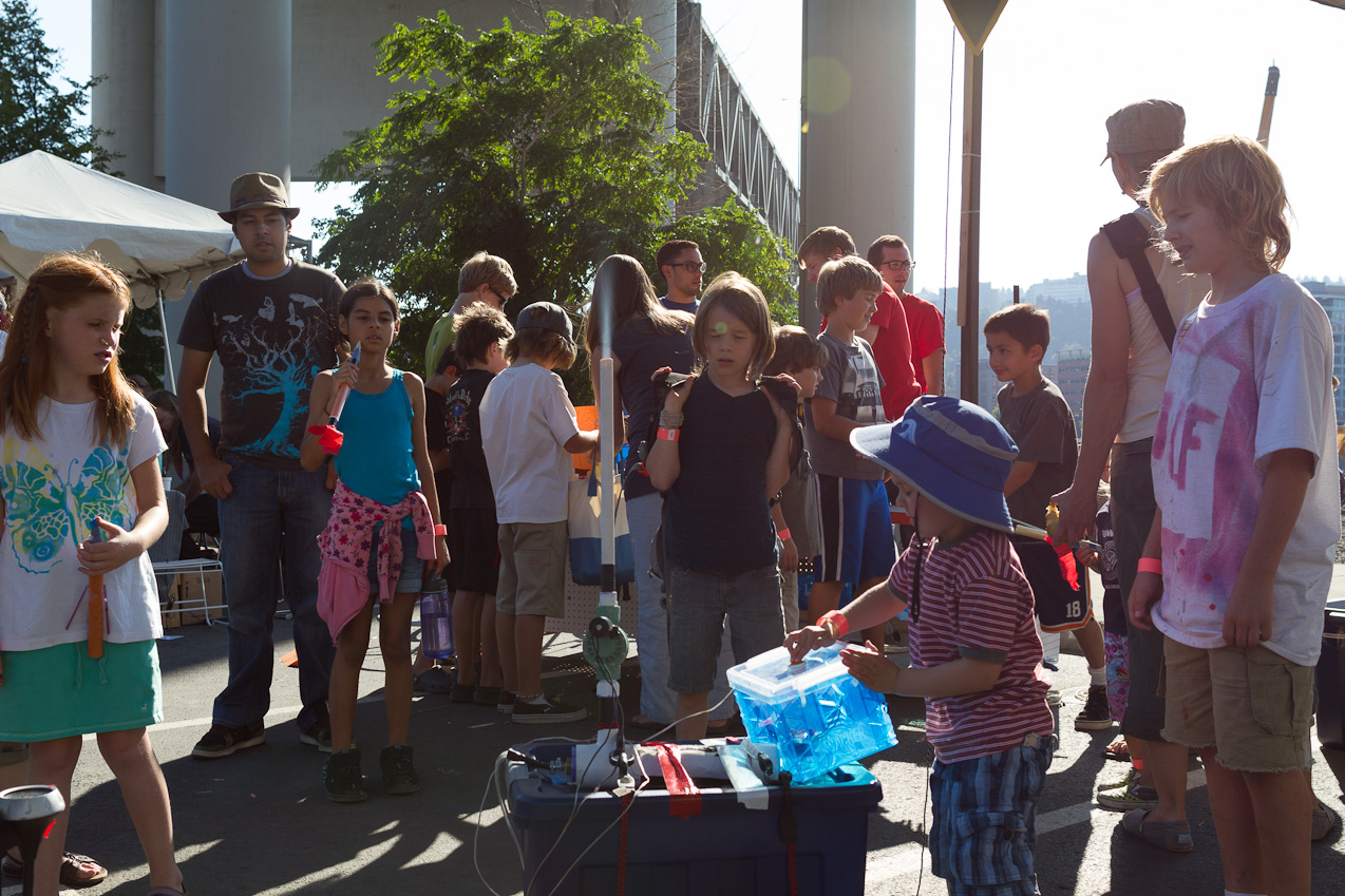  September 16, 2012 - Peter launching his rocket at the Maker Fair
